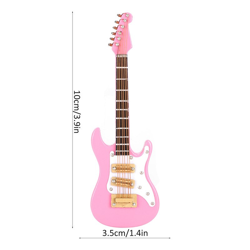 Guitar Decoration Miniature Ornaments Mini Musical Instrument Model Gift Pink
