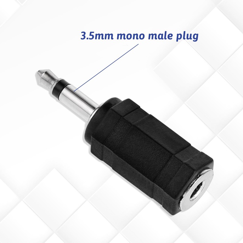 3.5mm Mono to Stereo Adapters, 5 Pack 1/8" Mono Male