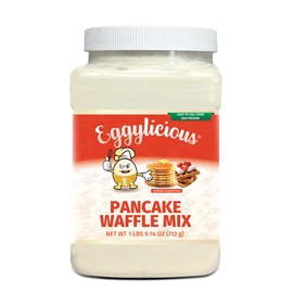 Eggylicious Pancake/Waffle Mix – Made w/Premium Ingredients – Classic Recipe – Delicious Breakfast – Loved by Kids & Adults – Free of Preservatives or Colorants – 1.57 lbs. Easy Store Jar