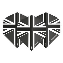 RED DRAGON Hardcore XT Black Union Jack Extra Thick Standard Dart Flights - 5 sets Per Pack (15 Dart Flights in total)