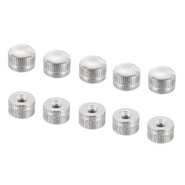 PATIKIL M4x0.7 Cap Nut, 25 Pack Acorn Nut Screw Knob Cap Insert Bolt Cover Female Thread Knurled Decorative Hardware Fittings Light Fixtures Silver Tone