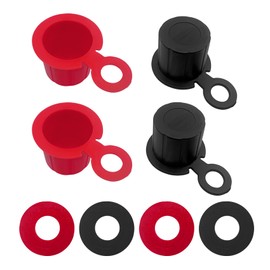 Rebvugr 4PCS Car Battery Terminal Cover, Battery Terminal Protector, Batteries Post Terminals Cover Insulator Protector with Washer, Positive Negative Poles Auto Stud Connector Top Post Cap for Car