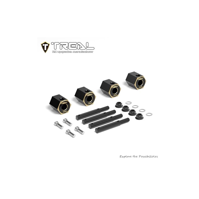 TREAL Brass Wheel Hex Hubs Adaptors Extended Hub for Axial