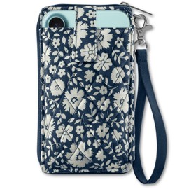 Bella Taylor Cell Phone Wallet for Women | with Detachable Wristlet, Smartphone Pocket and RFID Protection | Bicolor Floral Navy