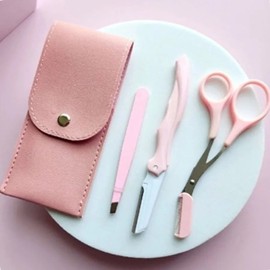 Thinning scissors eyebrow trimming 3-piece set pink-WFHV9BQ / 숱가위눈썹정리 눈썹 트리밍 3종 세트 핑크-WFHV9BQ