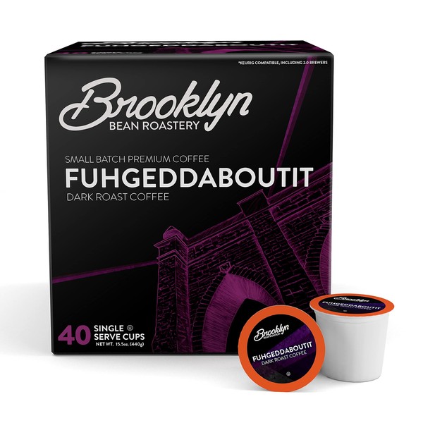 Brooklyn Beans Fuhgeddaboutit Coffee Pods, Compatible with 2.0 K-Cup Brewers, 40 Count