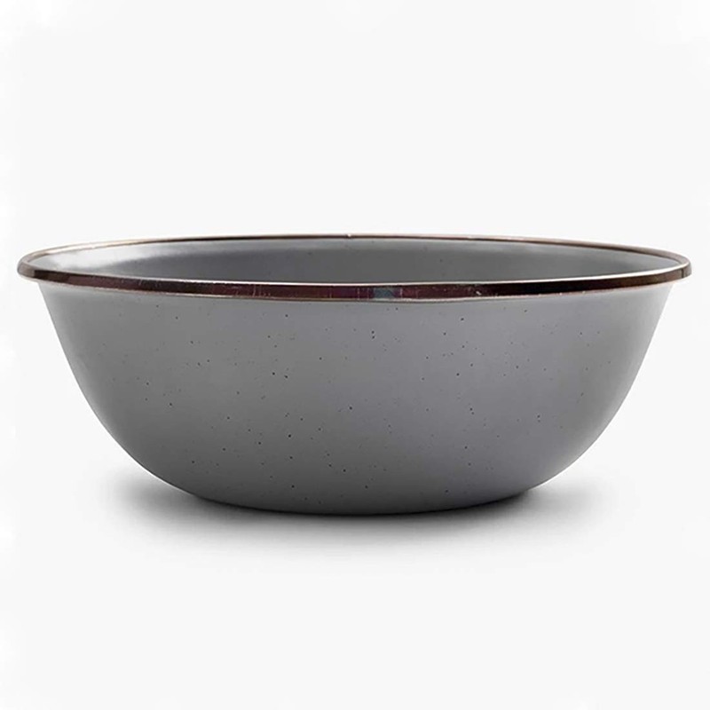 BAREBONES Enamel Bowl Set of 2, Stone Gray