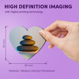 1x Heart MDF Magnet 6cm - Stacked Pebbles Zen Yoga Meditation - Fridge Locker Office Whiteboard Toolbox #52131