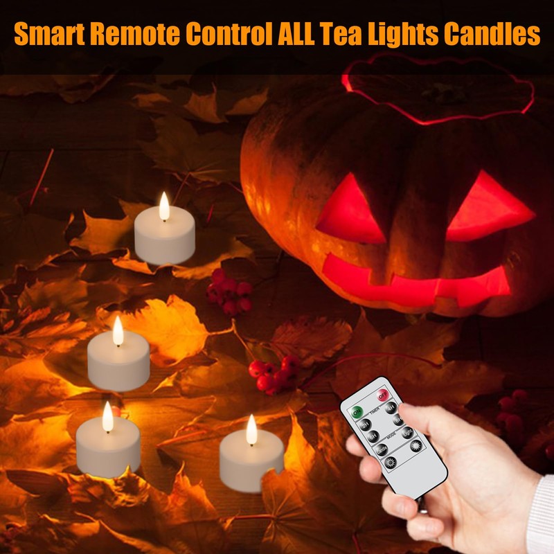 Lasumora Rechargeable Tea Lights Candles with Remote Timer & Charging