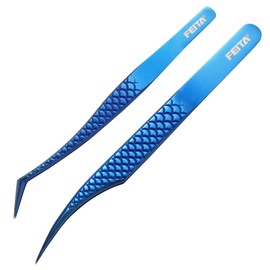 FEITA Pinzas Para Extensiones De Pestañas Con Agarre De Diamante, Pinzas De Precisión Para Pestañas, Acero Japonés, Herramientas De Aplicación De Pestañas Postizas, 2 Uds.