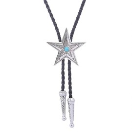 Zac's Alter Ego Vintage Star Western/Cowboy/Rodeo PU Bolo Tie