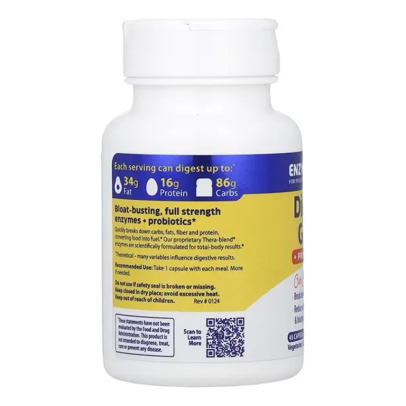 Enzymedica Digest Gold Y Probióticos 45 Cápsulas Sabor Sin Sabor