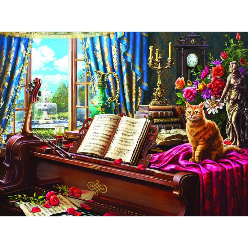 SUNSOUT INC - Grand Piano Cat - 1000 pc Jigsaw