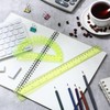 Zonon 2 Pack 12'' Plastic Ruler and 6'' Plastic Protractor