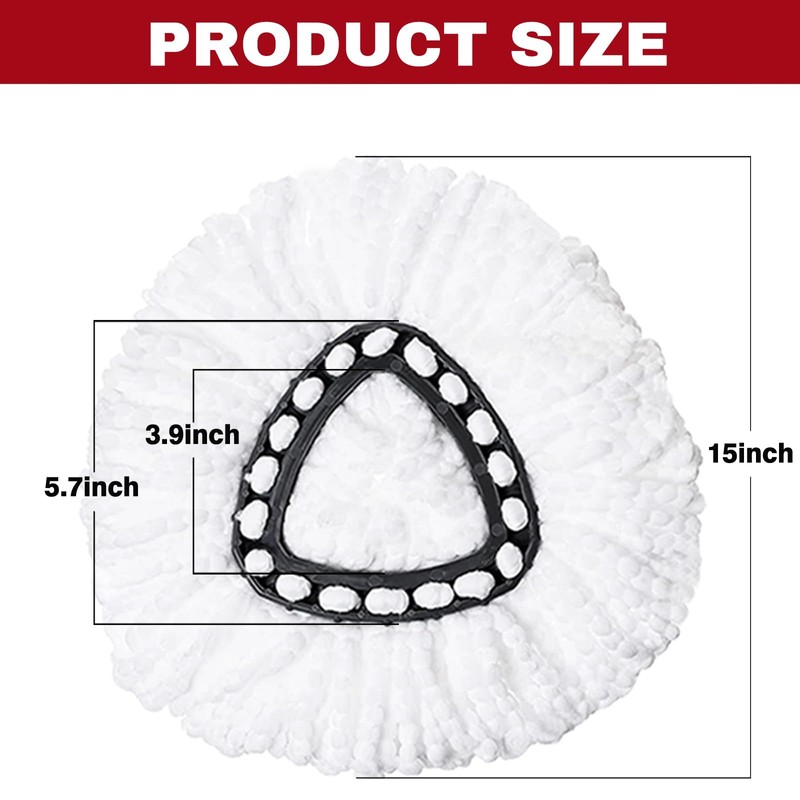 12 Pack Spin Mop Replacement Heads, Mop Replace Head Easywring