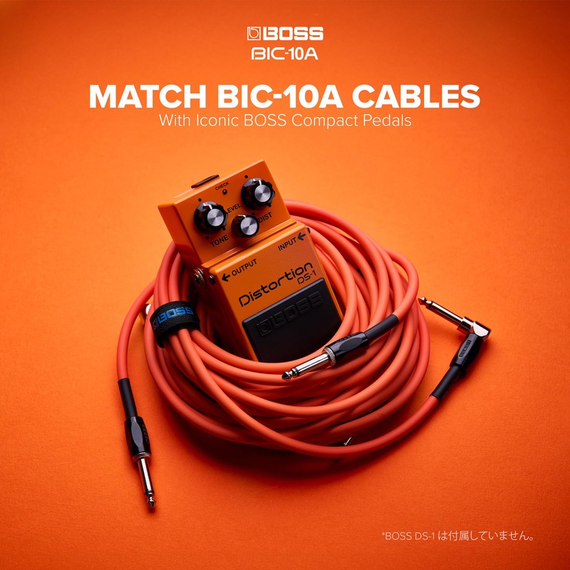 BOSS BIC-10A-BK Guitar Cable, Black, 9.8 ft (3 m), L-Shape,
