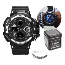 Dolores Reloj Pulsera Deportivo Impermeable Caja Regalo Hombre Set