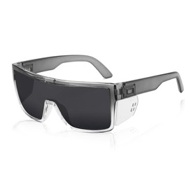 BEASVFE Polarized Safety Sunglasses UV400 Protection ANSI Z87.1 Certified (Grey Smoke)