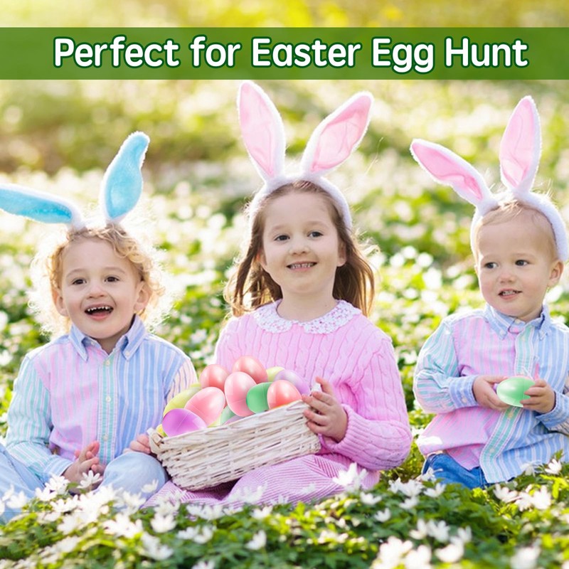 24Pcs 2.3" Fillable Easter Eggs, Colorful Bright Empty Plastic Eggs