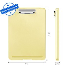 SITHON Nursing Clipboard with Storage, Lightweight Portable Writing Clipboard with Compartment Organizer for Nurse Doctor Medical Professionals Teachers Students Sales School Office, (Yellow)