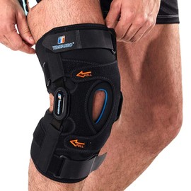 Hinged Knee Brace for Women/Men, Knee Braces for Knee Pain with GEL Patella Stabilizer, Plus Size Knee Brace with Removable Dual Side Stabilizers, Knee Support for Meniscus Tear,Relieves ACL,Arthritis