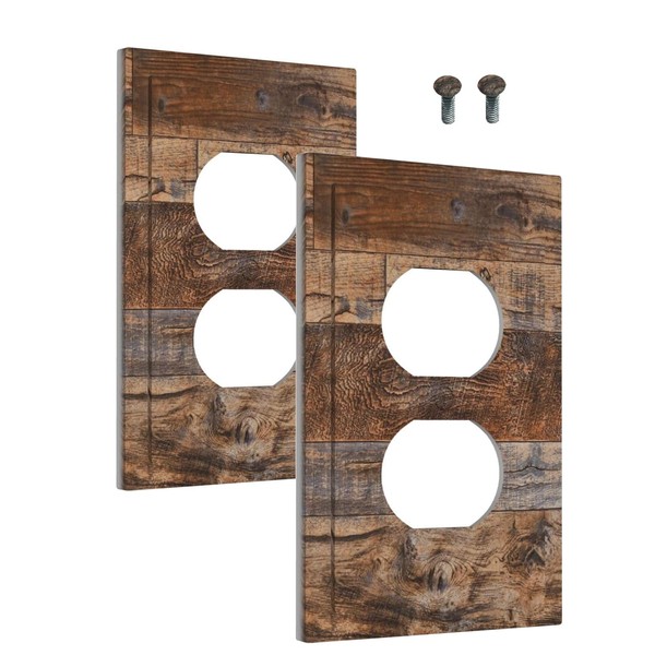 Brown Wood Outlet Cover 1 Gang Rustic Farmhouse Light Switch