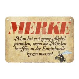 Funny Sign on the Theme of Alcohol and Drinking - Hanging Sign with Cord and Suction Cup - Funny Decorative Tin Sign for Cellar Bar Party Room Party Room Party Cellar Bar Counter - 18 x 12 cm
