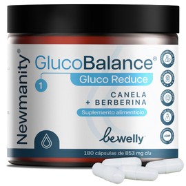 NEWMANITY GlucoBalance GlucoReduce con Berberina, Canela, Cromo, Vanadio y Astragin - 2 meses - Fórmula Premium de Ingredientes Naturales para Apoyo Nutricional y Bienestar Diario - Vegano