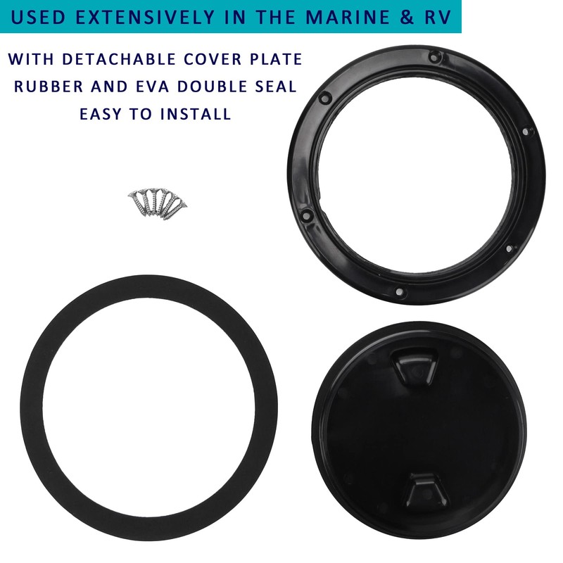 6" Black Circular Inspection Hatch Marine Access Port Hatch Cover,Boat