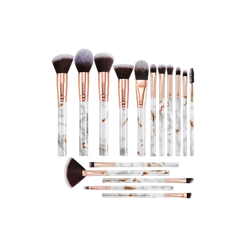 DUAIU Brochas de Maquillaje 16PCs Set de Brochas de Maquillaje
