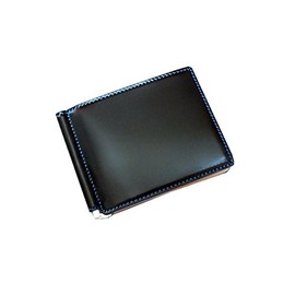 Saint Mode Shinki Leather Cordovan (Horse Butt Leather), Genuine Leather Money Clip - black