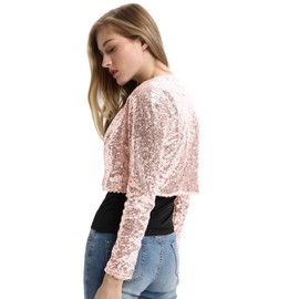 1920s Style Women Evening Top Coat Bolero for Formal Gown Rose Gold(570-4) S