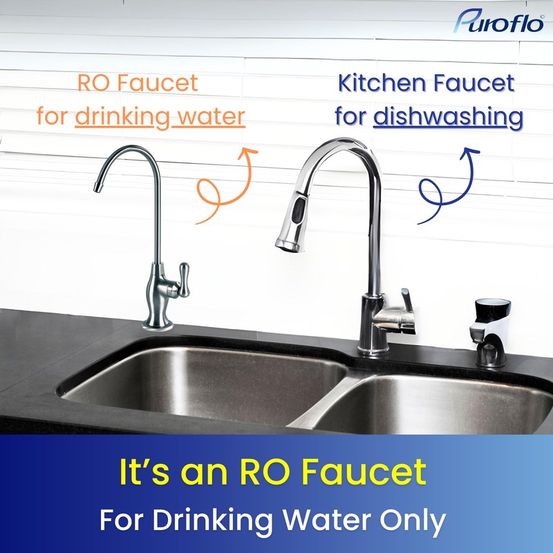 Chrome Reverse Osmosis Faucet, NSF Certified, Non‑Air Gap for Under