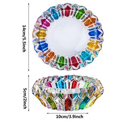 Magcolor Colorful Crystal decorative bowl for kitchen and indoor,Home Office Tabletop Beautiful Decoration Craft-5.5 inch.
