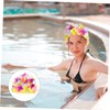 MERRYHAPY 1pc Handmade Flower Swimming Cap Turban for Women Head