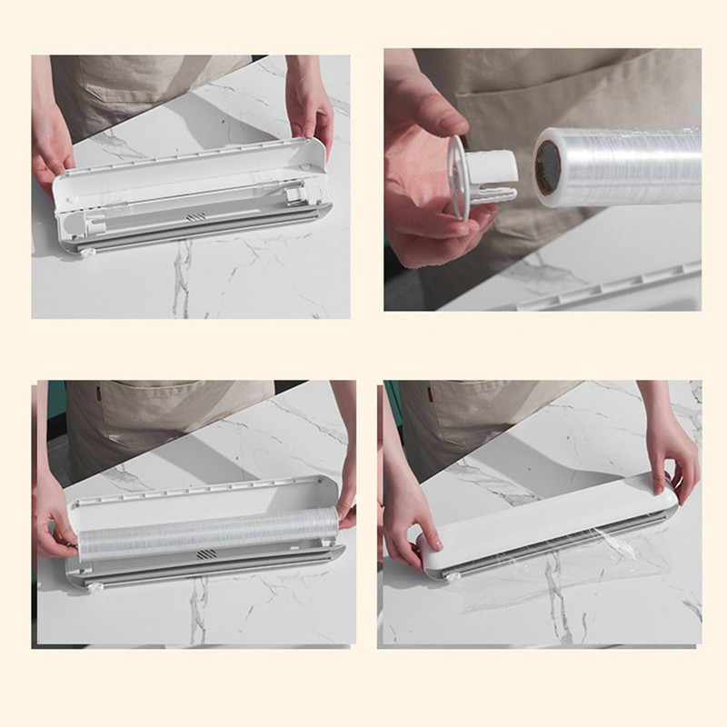 Plastic Wrap Cutter Dispenser Wall Mounted Adjustable Cling Film Cutter