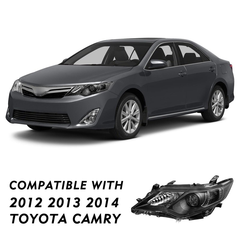 TUSDAR Compatible with 2012-2014 Toyota Camry Headlight L/Le/Xle/Hybrid/SE Assembly Driver