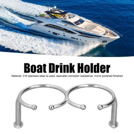 Boat Drink Holder Marine Drink Holder Double Open Ring Cup Holder 316 Stainless Steel Universal for Boat Game Table Sofa Cars