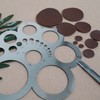 UPTTHOW Round Leather Cutting Tool Corner Cutter Circle Drawing Template