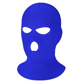 SATINIOR 3-Holes Full Face Cover Outdoor Balaclava Knitted Neck Gaiter for Sports Cycling (Dark Blue,Small)