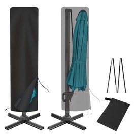 uHousDeco Cantilever Umbrella Covers for Outdoor Umbrellas 9ft to 12ft, Oxford Fabric Patio Umbrella Cover Waterproof for Offset Square Parasol Banana Umbrellas, Black