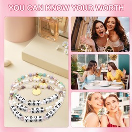 Dszemie 3pcs Crystal Beaded Bracelets With Letter You Got This, Inspirational Healing Bracelet Stackle, Motivational Handcrafted Design Colorful Beads With Positive Message For Women Men Girls Mother