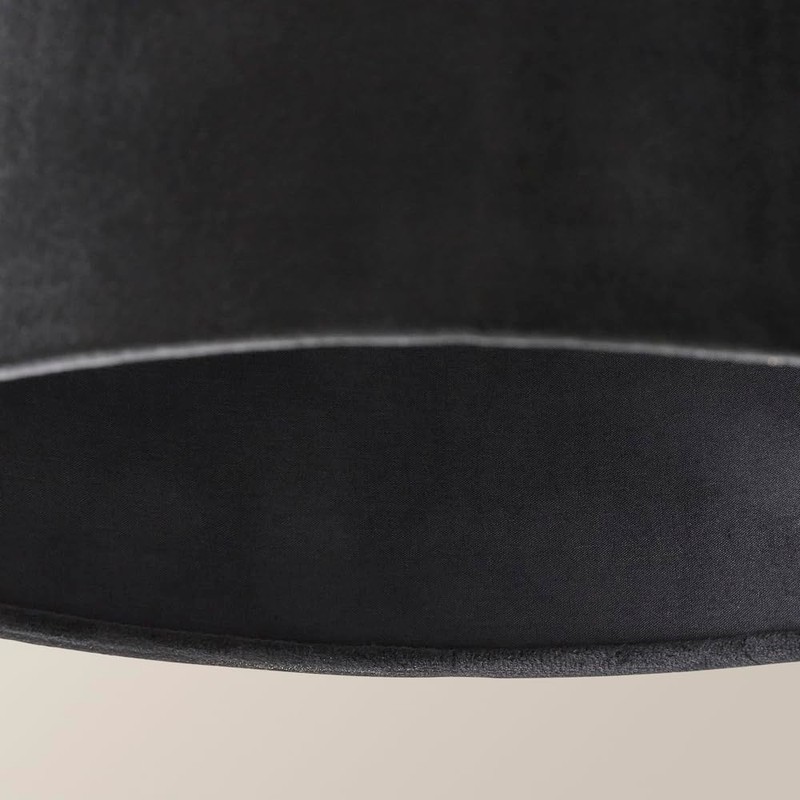 MiniSun | Small Modern Black Velvet Drum Light Shade |