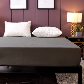 Holawakaka Full Waterproof Mattress Protector Dark Grey Fitted Sheet Breathable Bed Mattress Pad Cover, 14" Deep Pocket (Dark Gray, Full)
