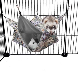 Guinea Pig Ferret Rat Corner Tunnel and Hammock, Guinea Pig Hideout Corner Tunnel & Tubes for Bunny Rabbit Hedgehog Piggy Chinchilla Toys and Cage Accessories (3. Hammock-Cat)