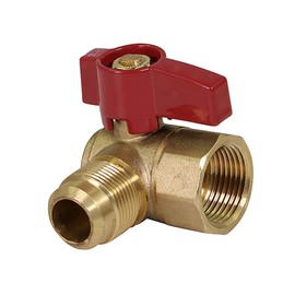 Midline Valve GASLxFA5834 Angle Gas Ball Valve with 5/8 in. x 3/4 in. Flare x FIP Connections, Brass