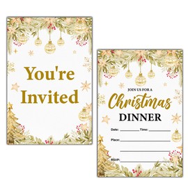 LyoGao Christmas Party Invitations With Envelopes (20 Pack) - Christmas Dinner Party Fill in Invites Cards for Xmas Winter Holiday
