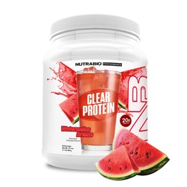 NutraBio Clear Protein Powder, Watermelon Breeze - 20 Servings, 20g Clear Whey Protein Isolate, 0 Sugar, 0g Lactose, Refreshing Fruit Flavors, GLP1 Support -Bone Health - Muscle Post Workout Recovery