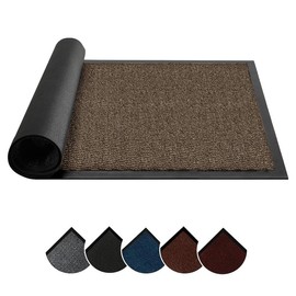 Circle of trust Hallway Runner Rug Heavy Duty Non Slip Rubber Back Brown 90x200cm Dirt Trapper, Water Absorbent Runner, Washable Floor Mat, Long Carpet Runner for Kitchen, Launch, Doorway Area Rug