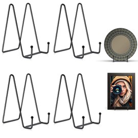 SHUUDAUKO 4 Piezas Soporte de Exhibición de 6 Pulgadas, Soporte de Exhibición del Soporte de Placa, Expositor de Sobremesa para Libro, Caballete Pequeño, Placa Decorativa, Foto y Plato, Arte de Sobremesa - Negro